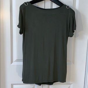 Cable & Gauge Cold Shoulder Top